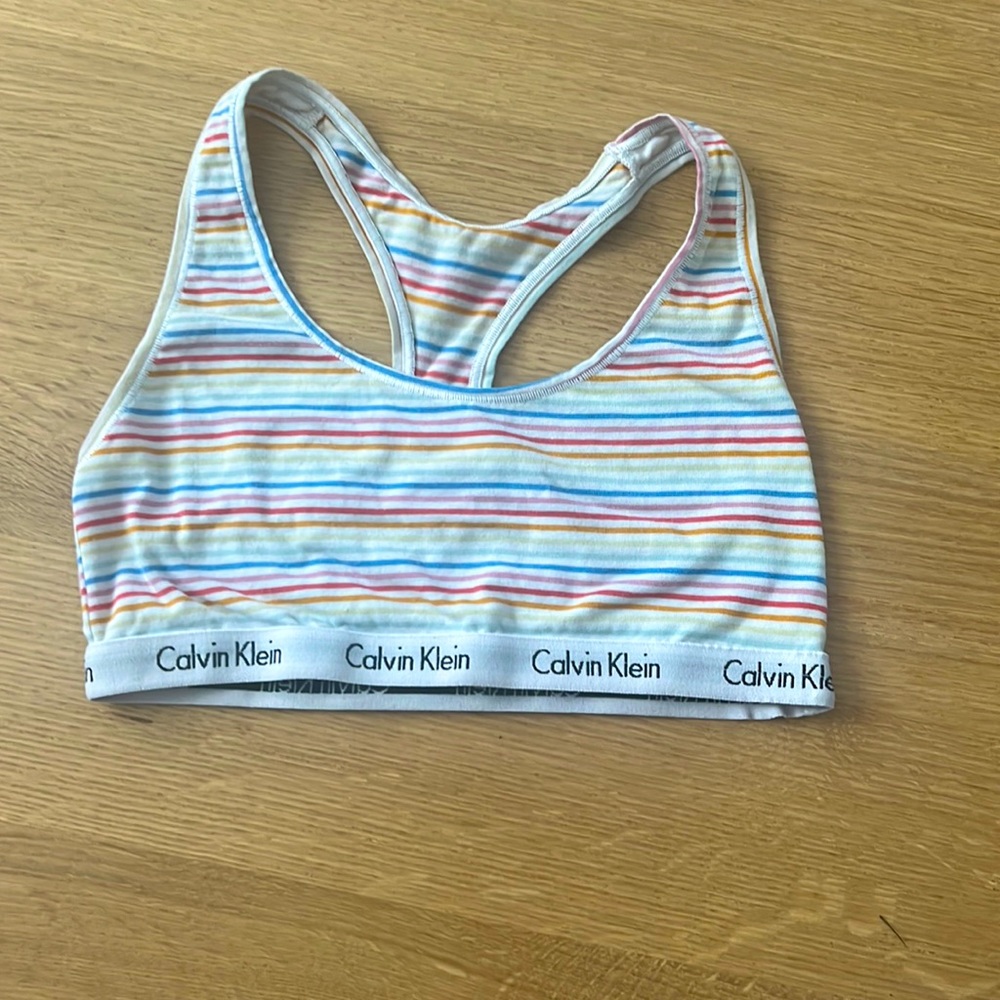 Rainbow striped Calvin Klein Bra